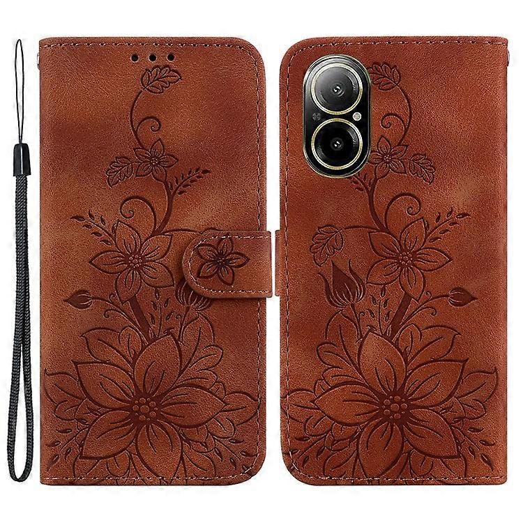 Compatible For Realme C67 4G Case Flower Imprint Leather Cell Phone Protector