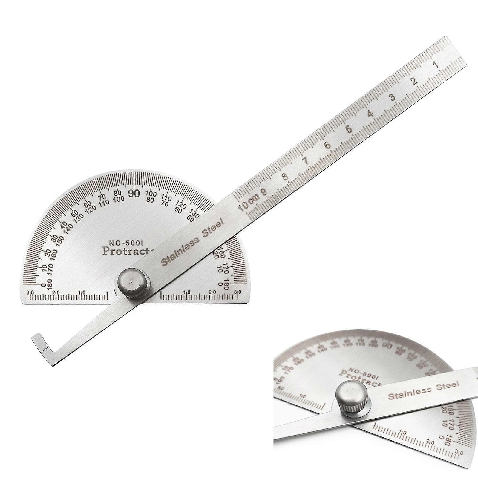 Angle meter, stainless steel angle ruler finder 0-180 degrees, 10 cm tree processing ruler