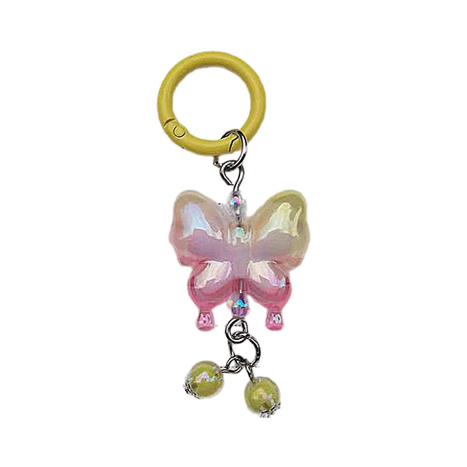Individualized Butterfly Phone Decoration Fashionable Resin Butterfly Keychain Phone Anti-lost Lanyard for Bag Purse number 2