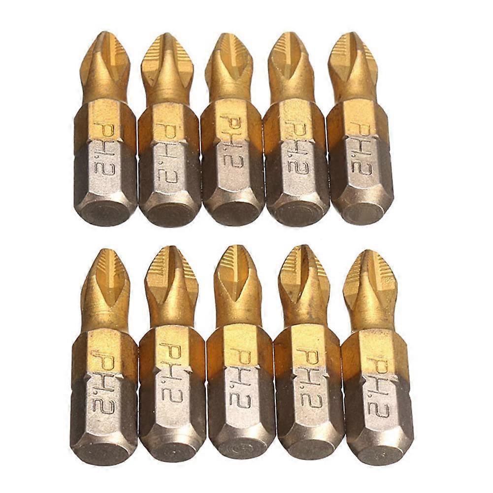 Screwdriver Driver Bits,Magnetic Bit, 10pcs Long 25MM NonSlip TitaniumPlated Bit Set
