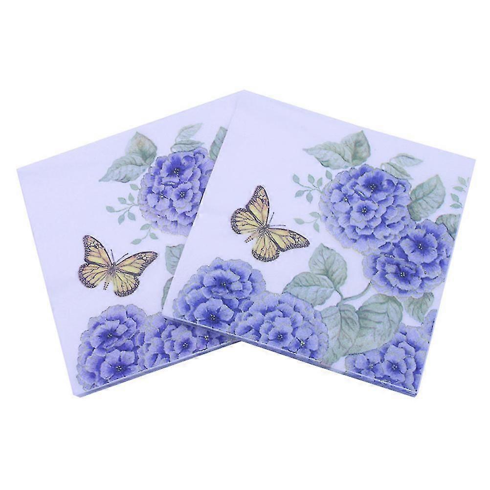 60 stk servietter Vev Middag Servietter Lilla Trykt Party Rekvisita for bryllup bursdag Bankett (diverse farge)