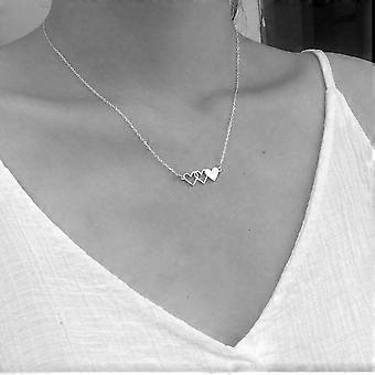 Set Famiglia 3 Collane Con Ciondolo Cuore &ndash; Acciaio Inox Argento &ndash; Catena 18 Pollici