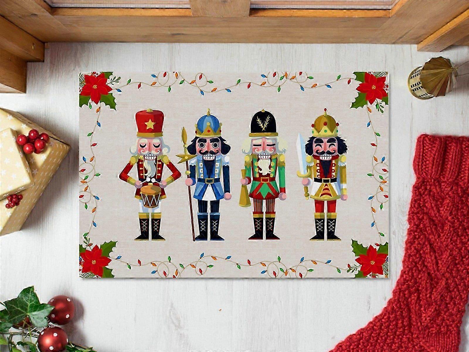 Capacho de Quebra-Nozes de Natal 40x60cm para Decoração de Natal Interna e Externa Estilo 4