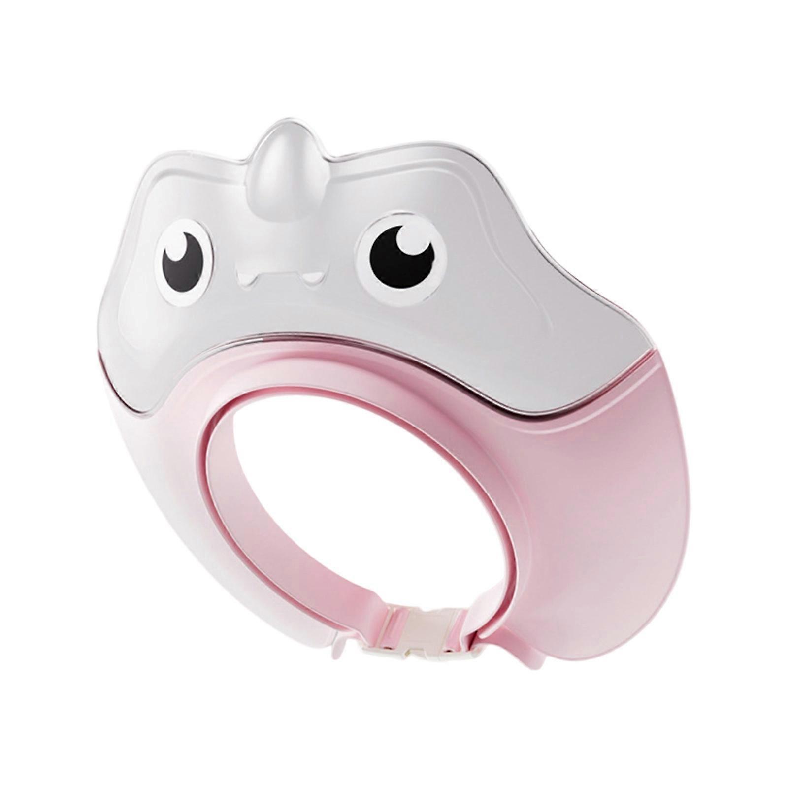 Adjustable Baby Shampoo Caps Protect Eyes Ears During Bath Time Reusable Shower Hat for Infants 0 Months to 6 Years  Triceratops pink