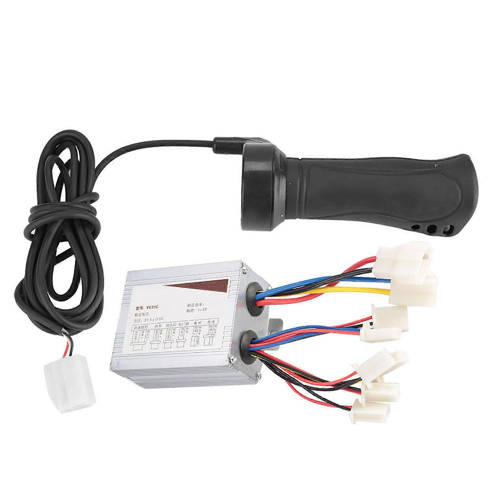 500W Motor Speed Controllerwith Throttle & Throttle Grip for Electric Bicycle Scooter Tricycle 24V