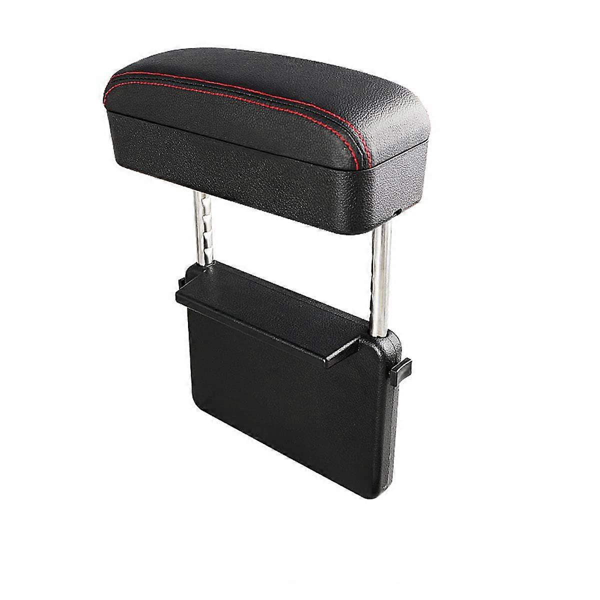 Car Console Armrest Box Height Adjustable Universal Fit Elbow Pad Comfort Arm Rest Black And Red