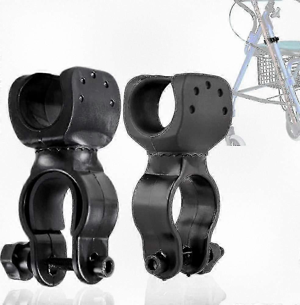 Universal Cane Holder for Mobility Aids - 360 Swivel Support for Rollators, Walkers, Wheelchairs, 2-Piece Set