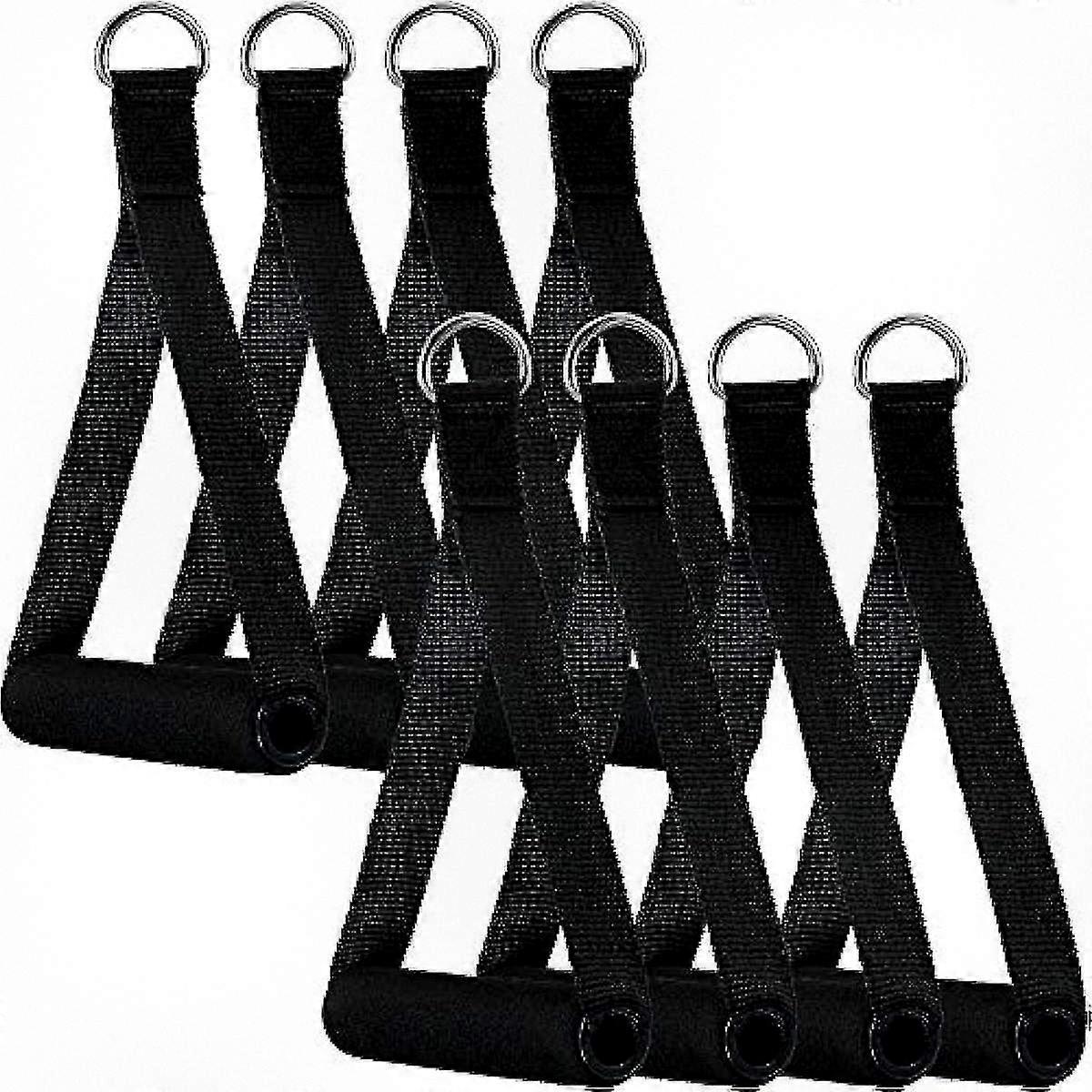 8-Piece Resistance Band Handles for Exercise, Fitness Strap Replacement, Cable Machine Attachments, Pull Grips for Workout Bands
