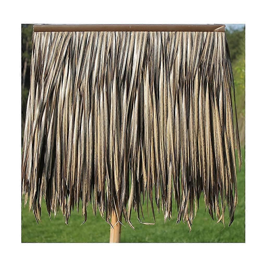 Palm Leaf Simulation Thatch Tile Palm Thatch Roll Artificial Thatch Tile Plastic Pe Straw Roof Decor Colour: Yellow A