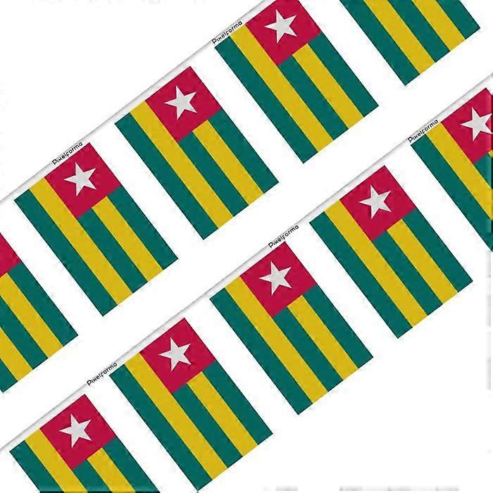 Garland – Flag of Togo – 14 x 21 cm – Polyester – To hang – 50 pieces