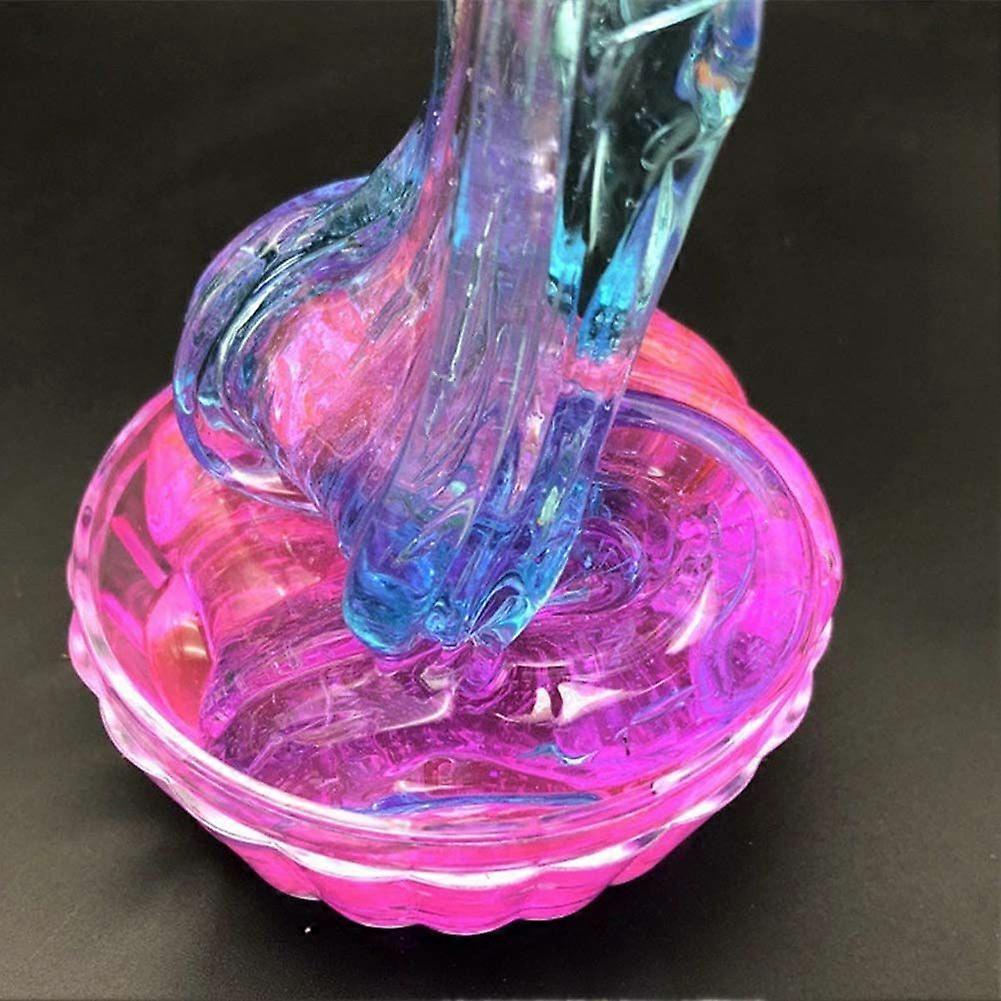 DIY Color Mixing Colorblock Gradient Crystal Mud Toy For Kids Clear Fluffy Clay Anti Stress Toy