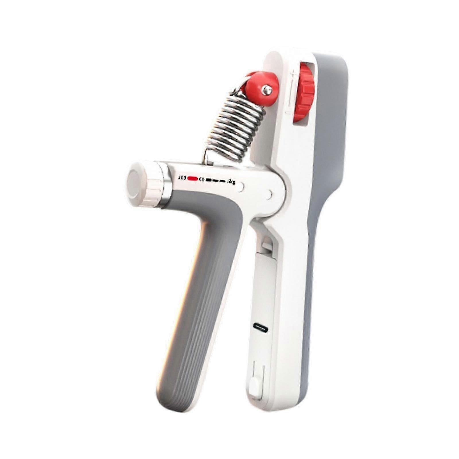 Hand Grip Strengthener Hand Gripper Portable Non Slip Adjustable Forearm Grip Exerciser-color: White Gray