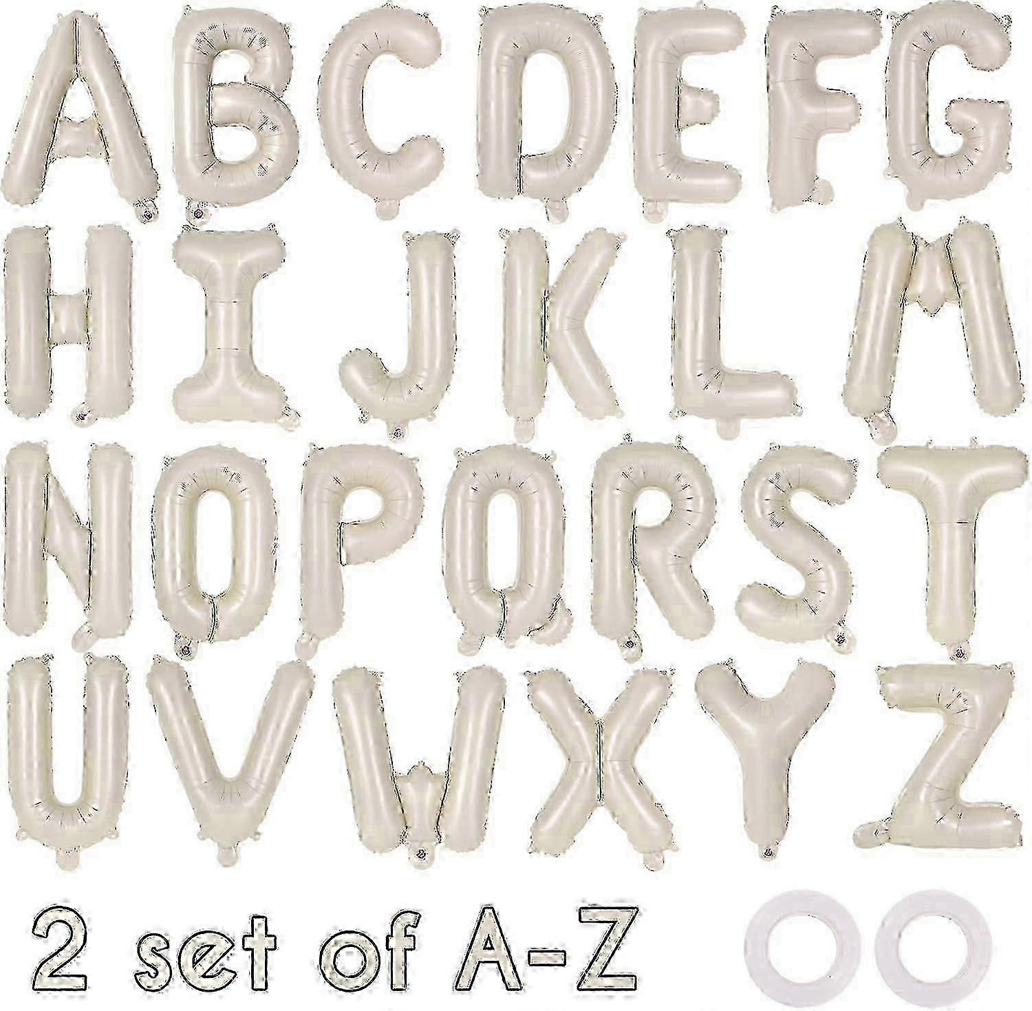 52 Pcs Balões de Letras Creme,Balões de Letras do Alfabeto de 16 Polegadas,Letra A-Z