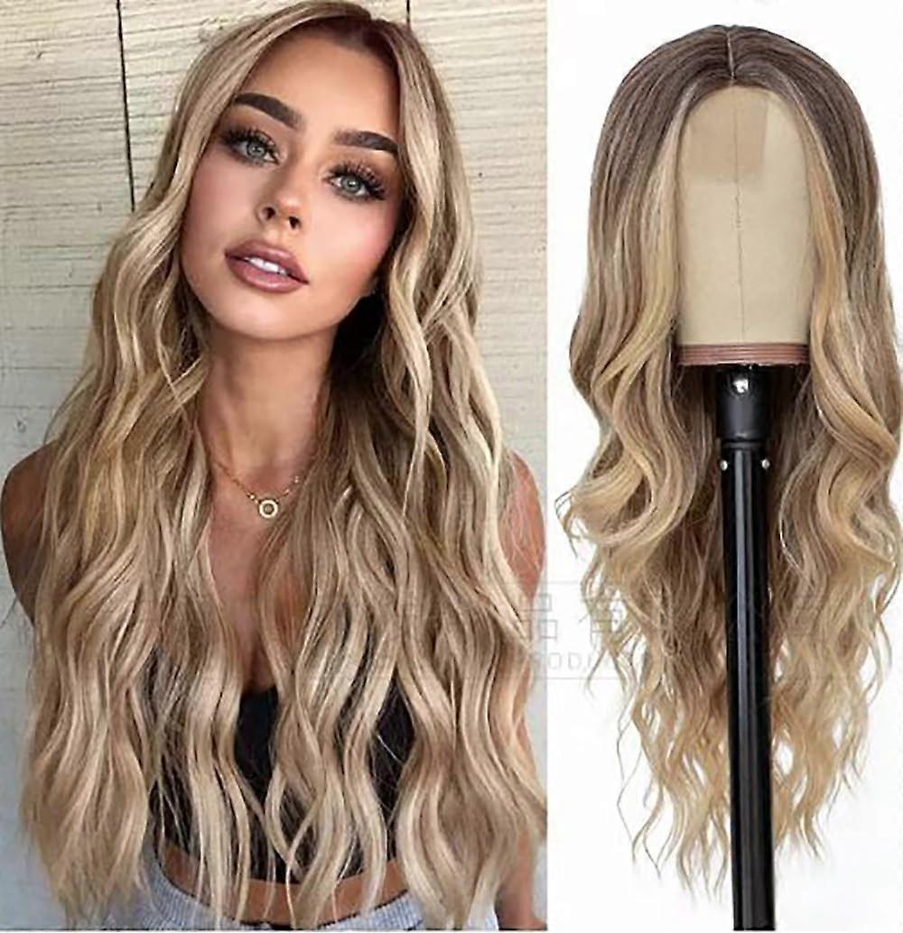 Ombre Parrucca Ondulata Bionda con Attaccatura dei Capelli in Pizzo Resistente al Calore 26 pollici Ref: 6281