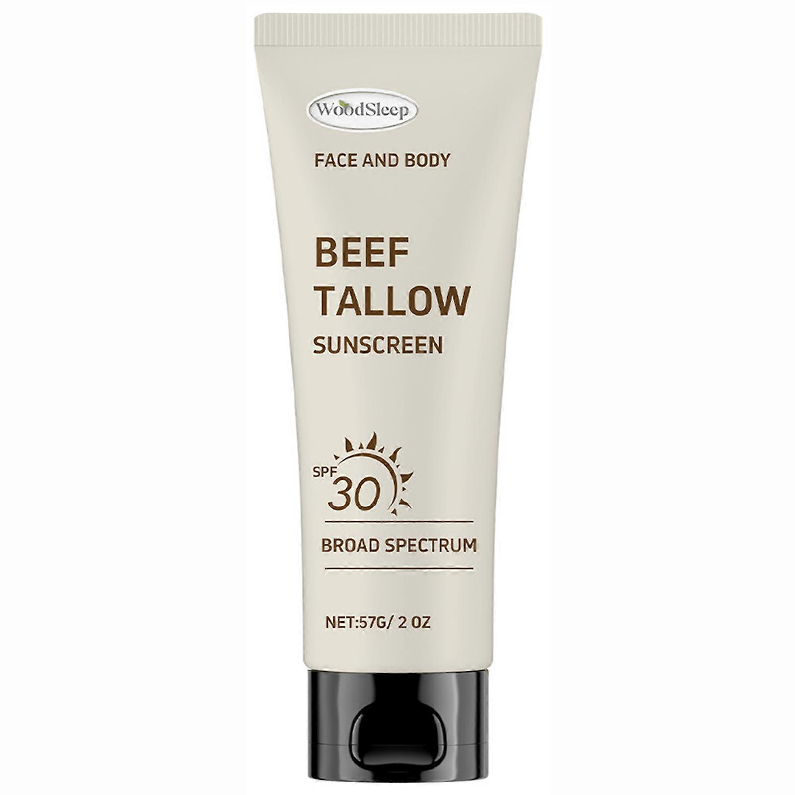 Beef Tallow Sunscreen, Sunscreen for Face Non Greasy Clean Face Sunblock SPF 30, Beach Vacation Essentials Facial Sunscreen for Women Men