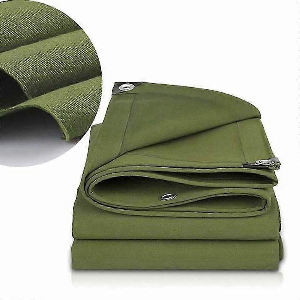 10ftx10ft 16oz Prelată de pânză Impermeabil Prelată multifuncțională Rezistent la UV