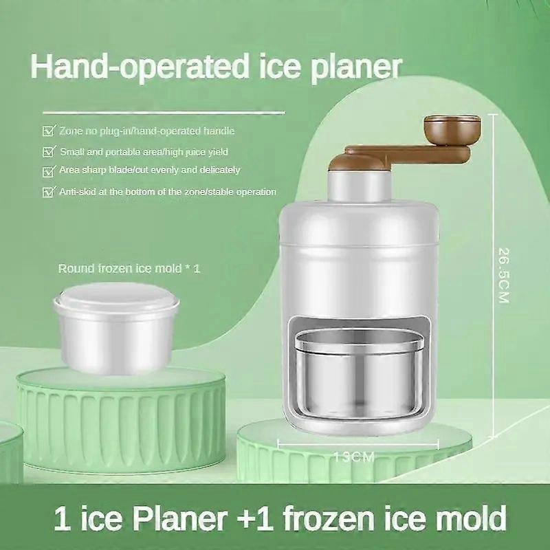 Hand Crank Double Blade Ice Crusher 200Ml Commercial Snow Cone Crusher For Home Ice Drinks