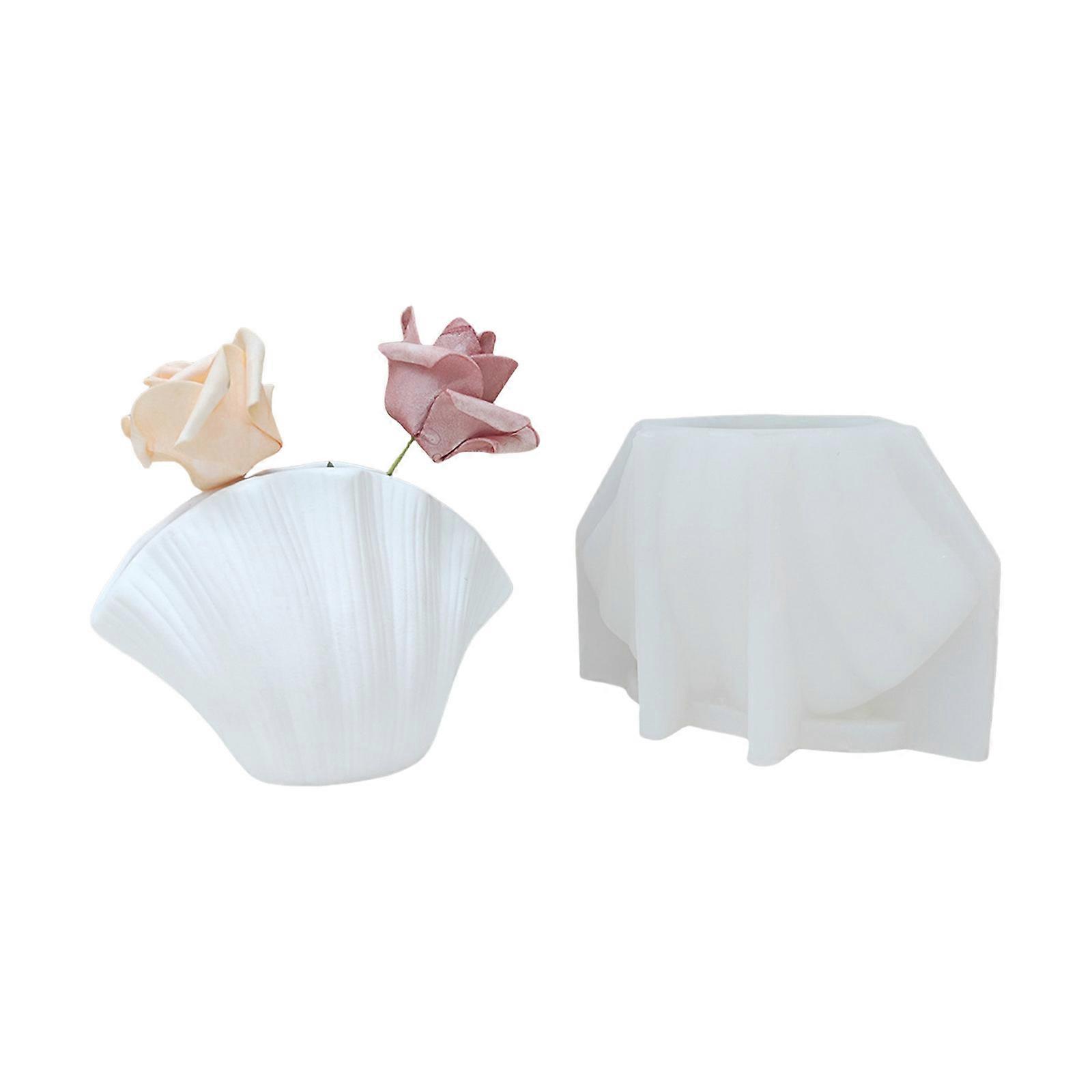 תבניות אגרטל סיליקון תבניות עציץ סיליקון צורת מעטפת תבניות יצירה עובש פה צר תבניות עציץ לאגרטל פרחים