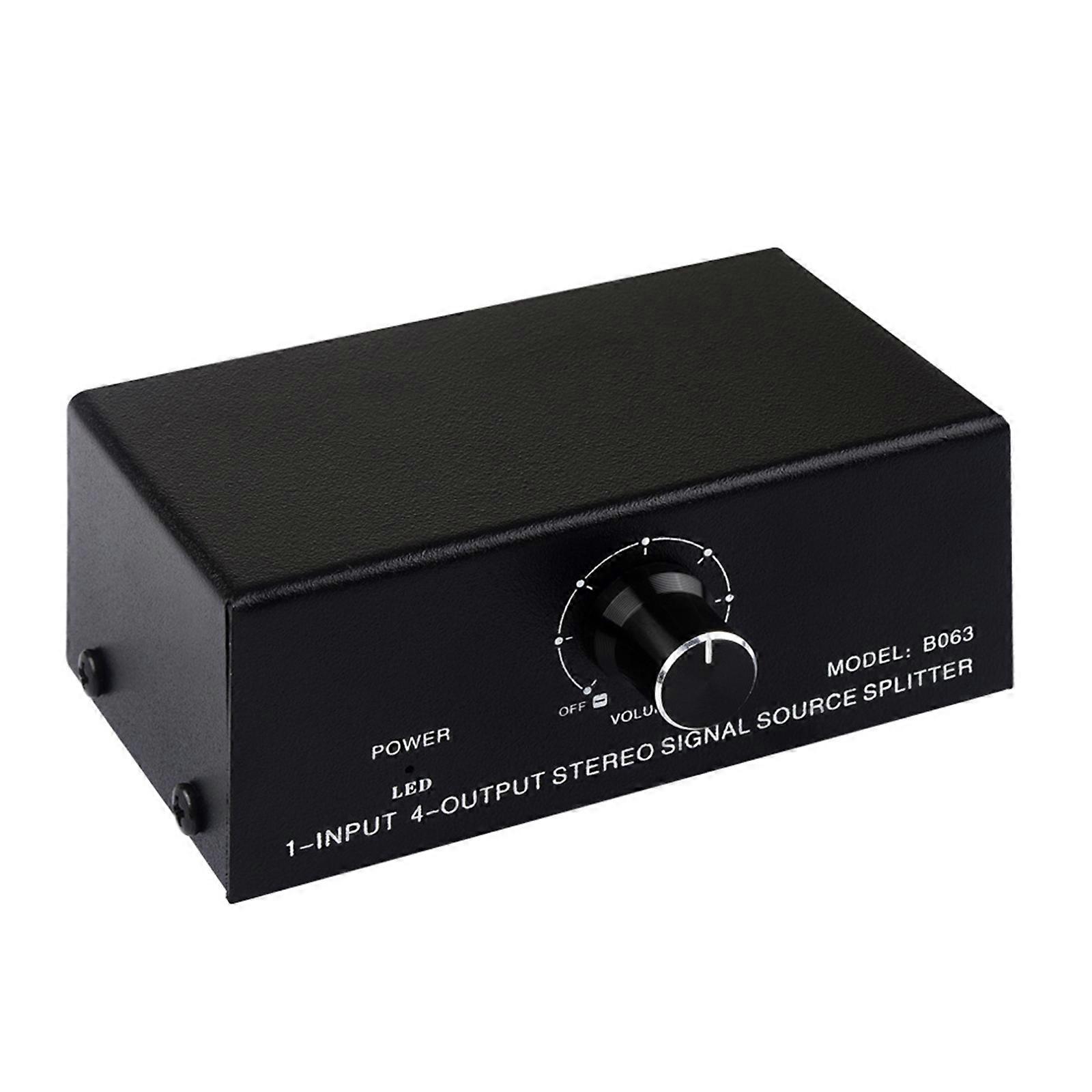Distribution Splitters 1 Input 4 Output Sound Source Signal Switcher Switching Box Comparator 10KΩ-50KΩ