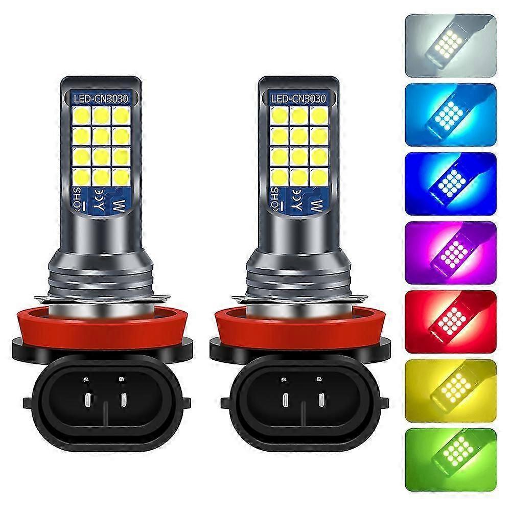 2x H11 H8 9006 HB4 HB3 H16 H10 PSX24W PSX26W P13W Fog Lights Bulb 2400LM 6000K White Car Driving Running Lamp Auto Leds Light