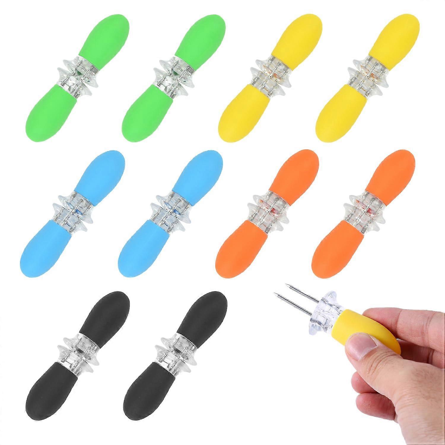 Corn on the Cob Skewers - 10 Pairs Stainless Steel Twin Prong Holders for BBQ, Home Cooking, Picnics, and Parties