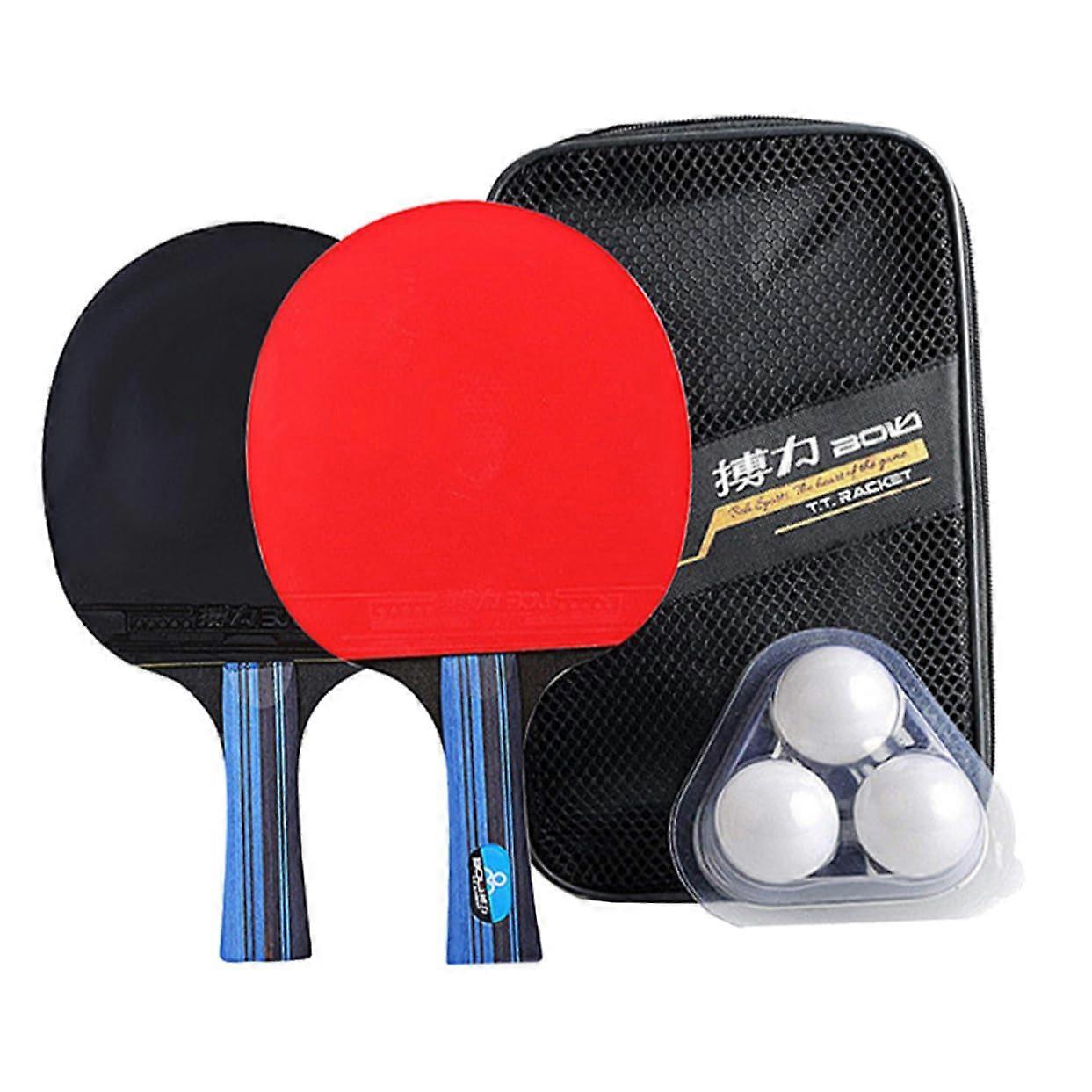 Table Tennis Kit Table Tennis Bat 1 Set Pong Paddle Ping Pong Leather DoubleSided A10 Mushroom Hats Rubber Bat for Table Tennis