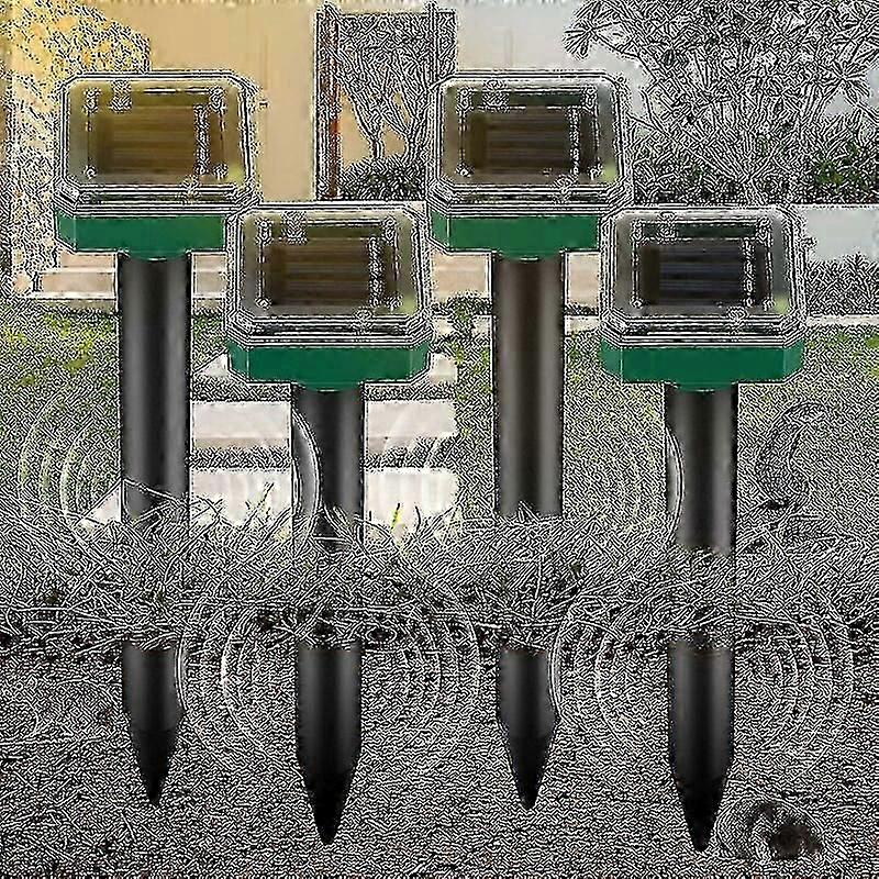 4 حزمة مبيد بالموجات فوق الصوتية IP65 بالموجات فوق الصوتية الشمسية القوارض مبيد حديقة القوارض الشمسية مبيد