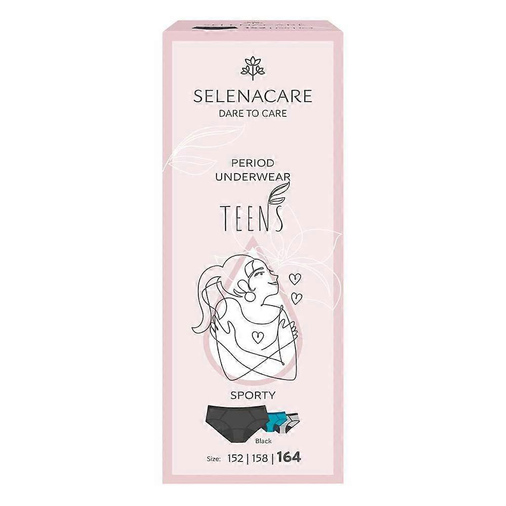 Selenacare TEENS period panties Sporty Black Size 164