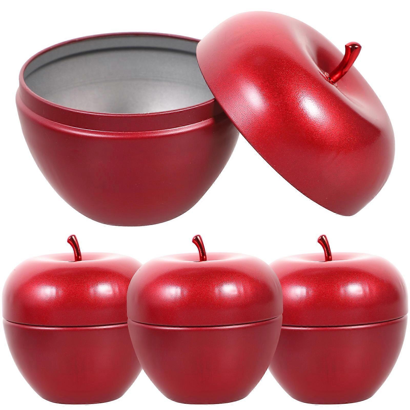 4Pcs Airtight Tinplate Jars for Coffee Beans Tea Spice Storage Household Use