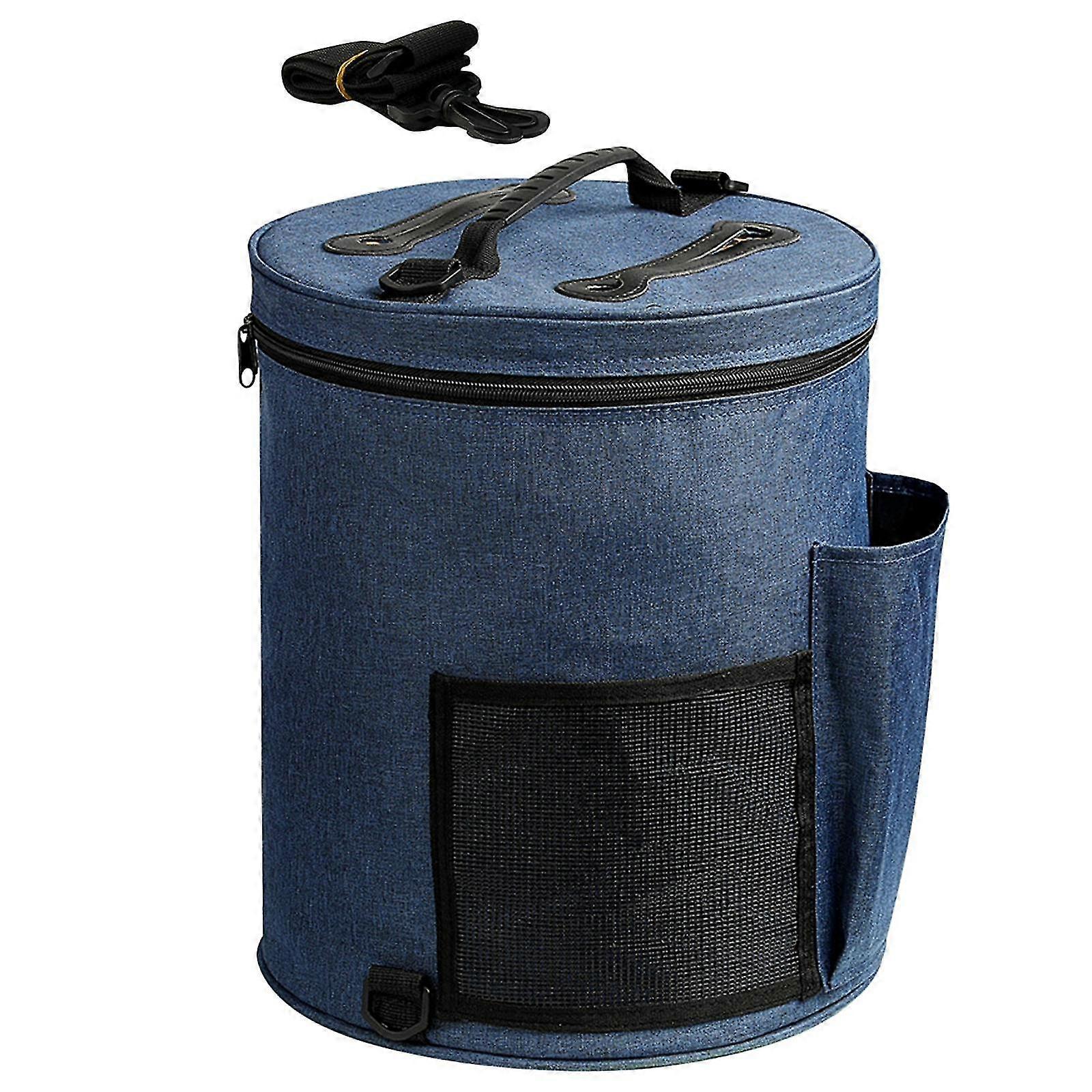 Portable Knitting and Crochet Storage Bag, Yarn Organizer with Shoulder Strap for Craft Supplies and Unfinished Projects, Ideal for Various
