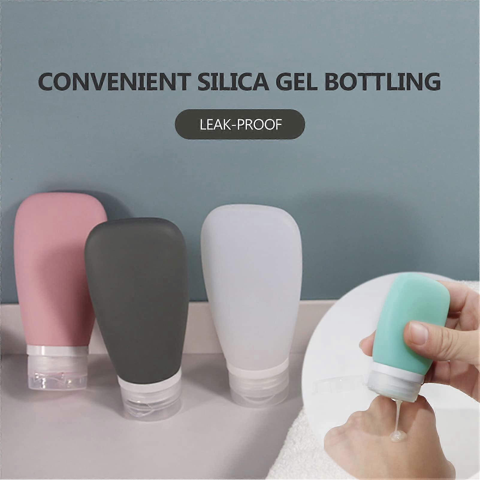 Silicone Travel Bottle 3 Pcs Leak Proof Refillable Squeezable Container Set(90 ml) with Transparent Carry Bag