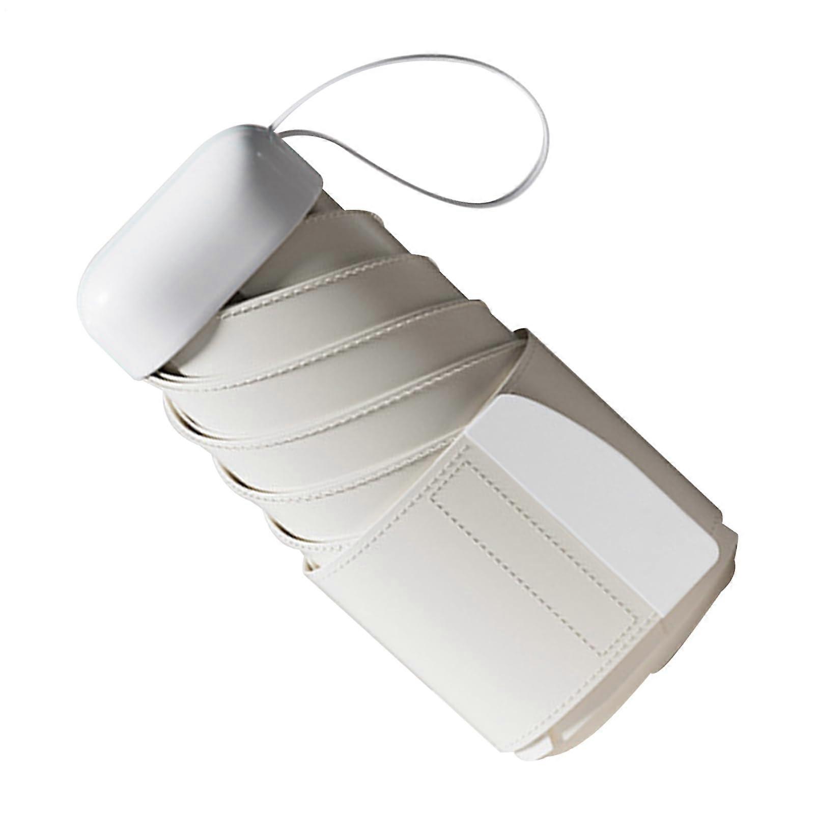 Rain Pocket Umbrella Automatic Folding Compact Travel Size Cream Color For Hiking