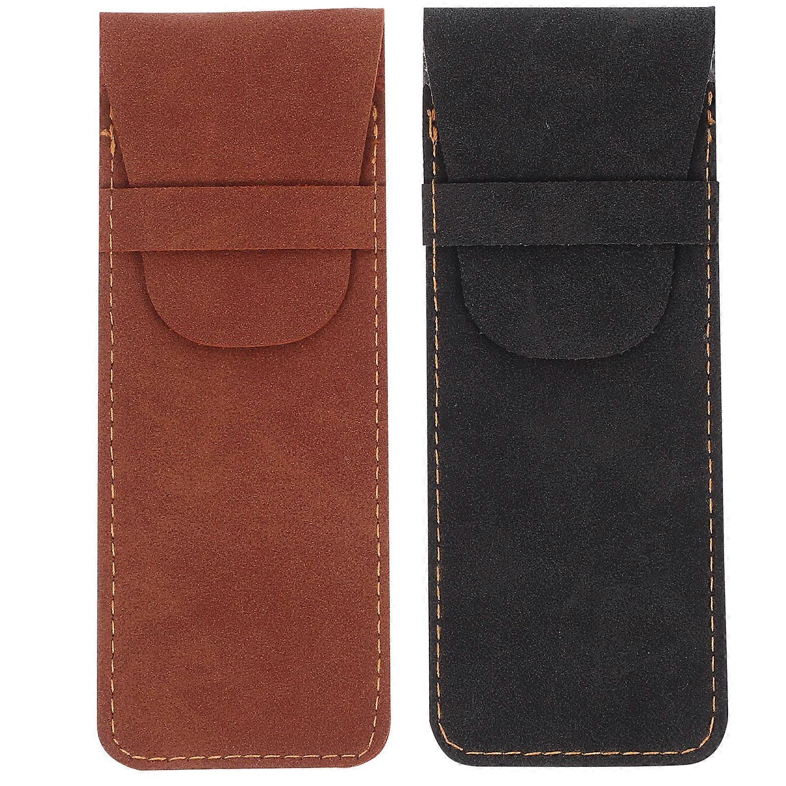 Pen Holder Sleeve Two Pen Storage Pouch for School Use 2Pcs Assorted