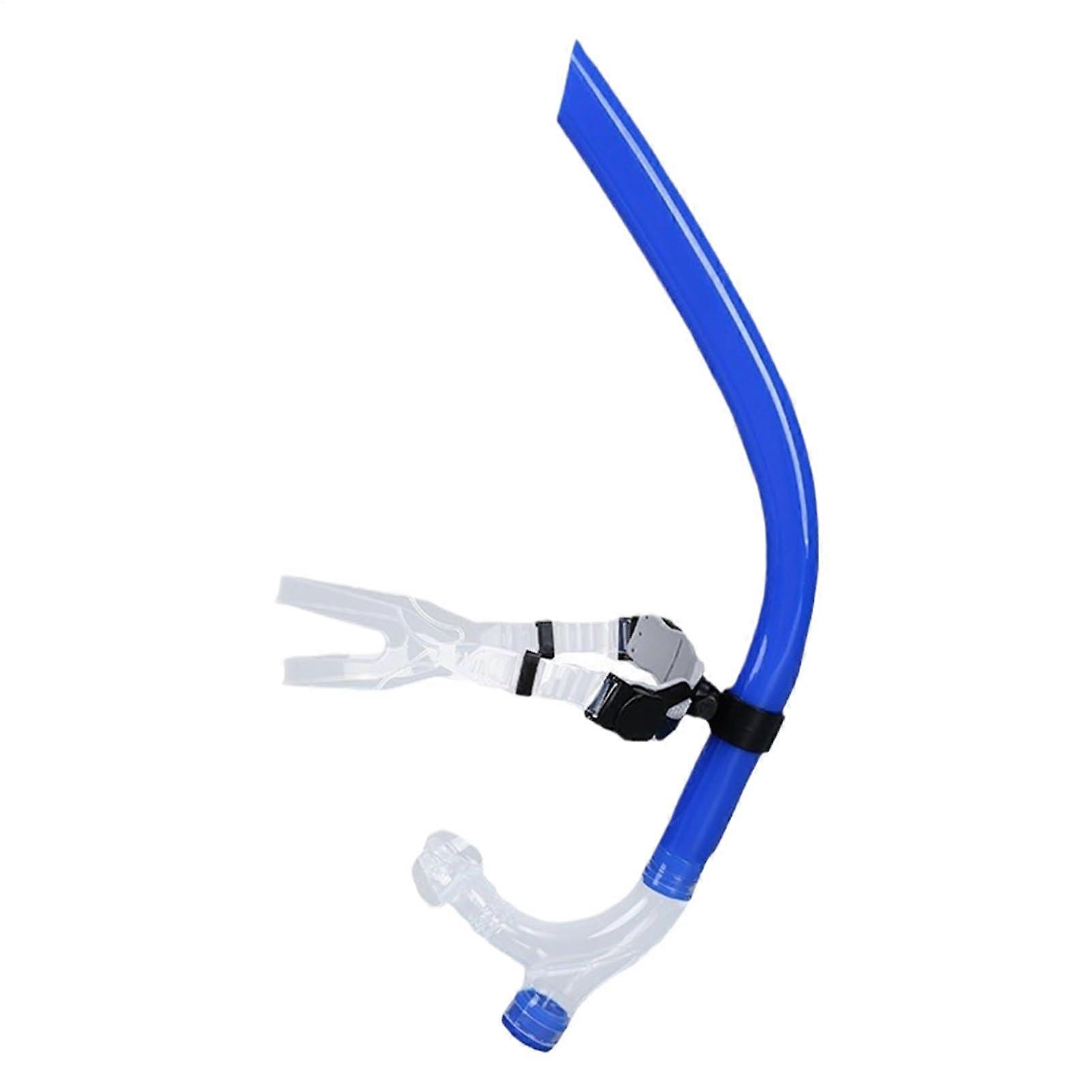 Swim snorkel for lap swimming, dry snorkel Silicone mouthpiece, diving equipment blue