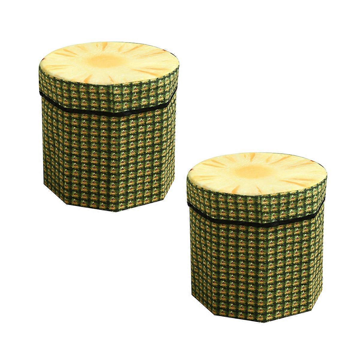 Creative Fruit Footstool With Storage Cloth Small Pineapple Room 1Pcs