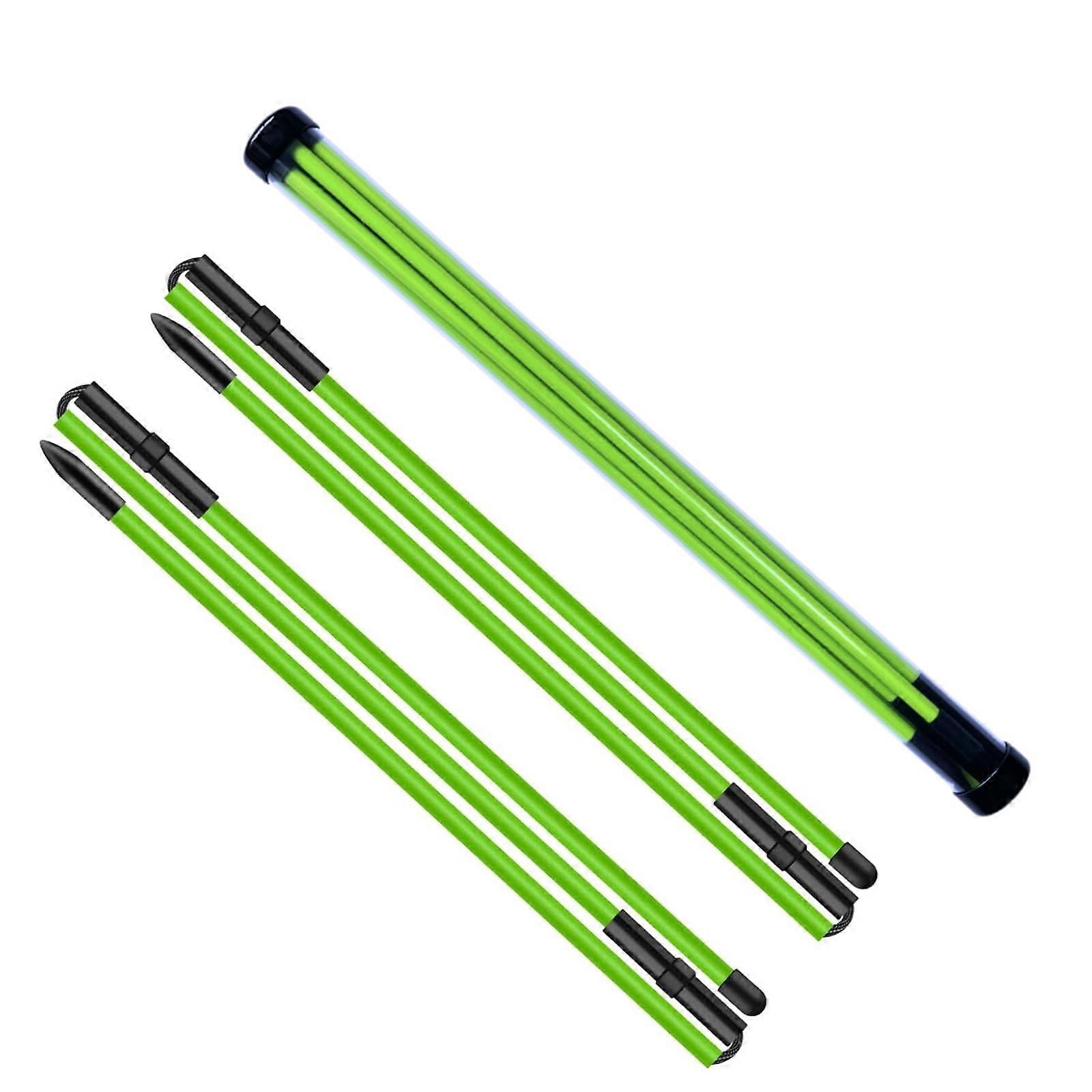 Foldable Golf Alignment Sticks Pack of 2, Portable Training Aid with Storage Tube for Swing, Putt, Aiming Accuracy and Posture Correction