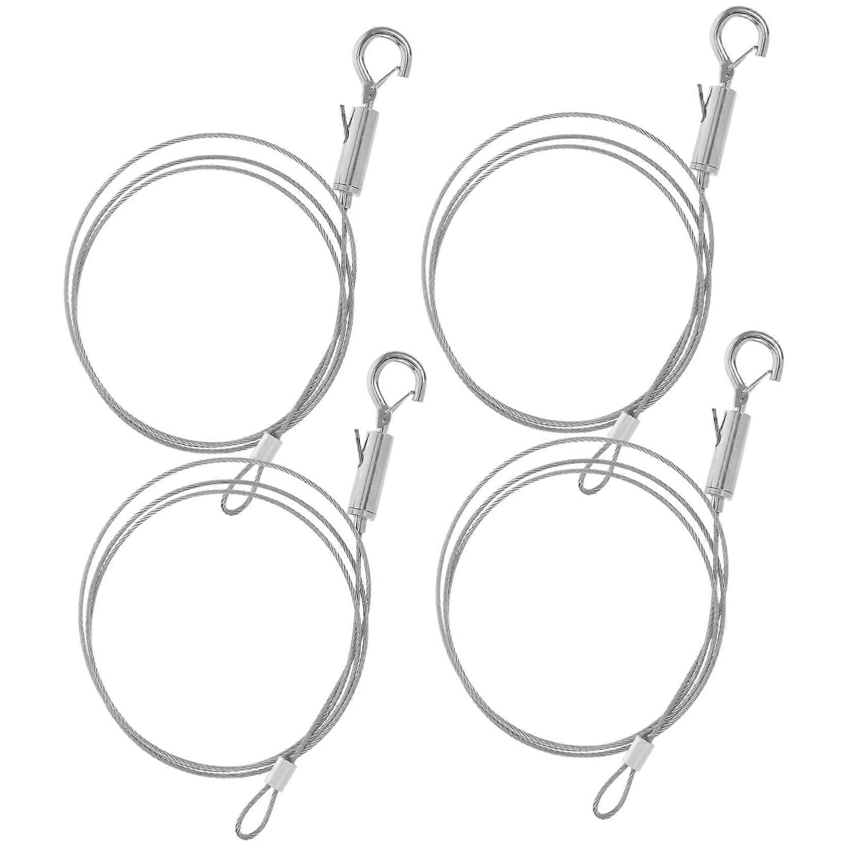 Multifunctional hanging system made of metal 4 pieces 1 m long picture hanging wire with hooks for wall display