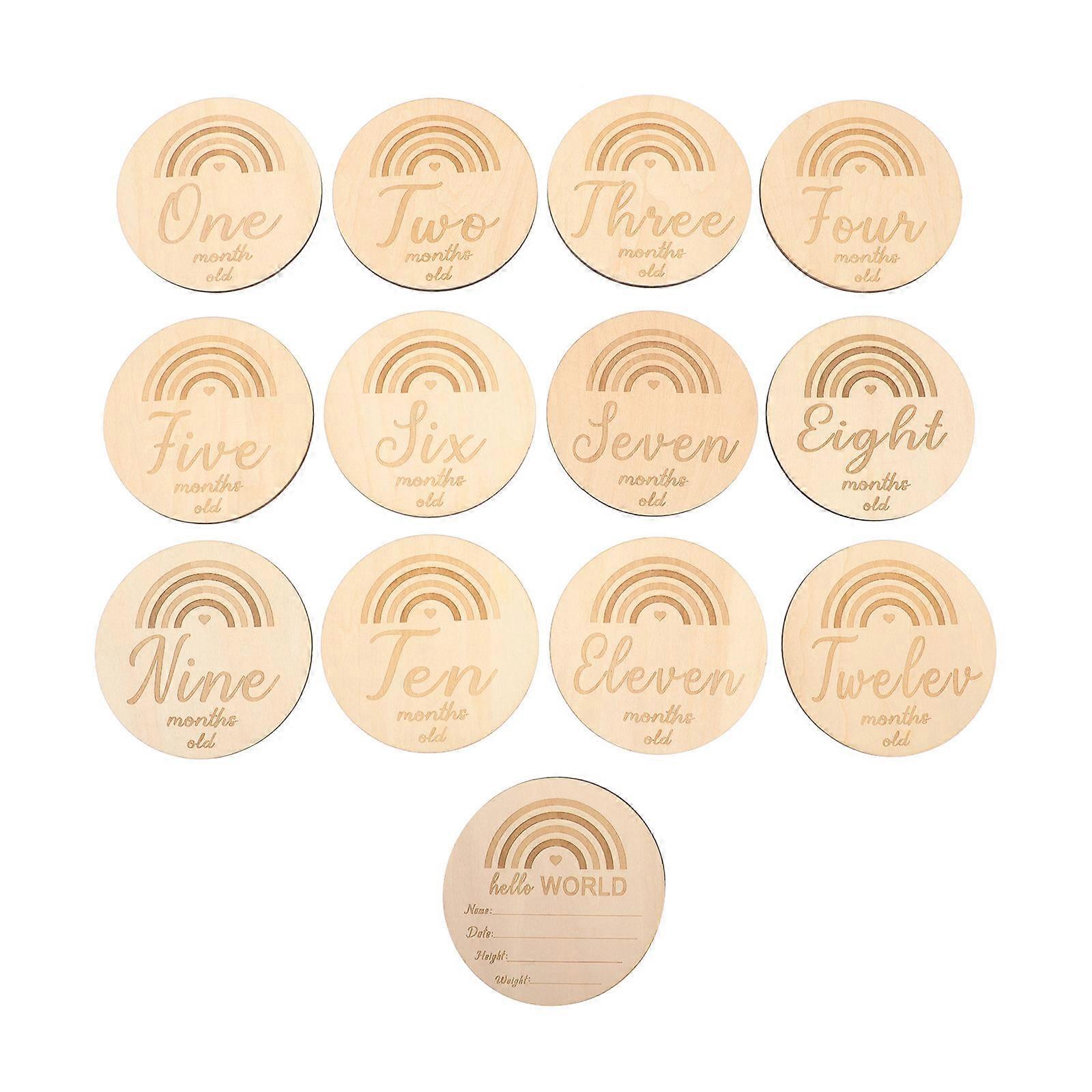 13pcs Double Sided Milestone Cards for Newborns – Durable Monthly Growth Memory Keepsakes & Photo Props