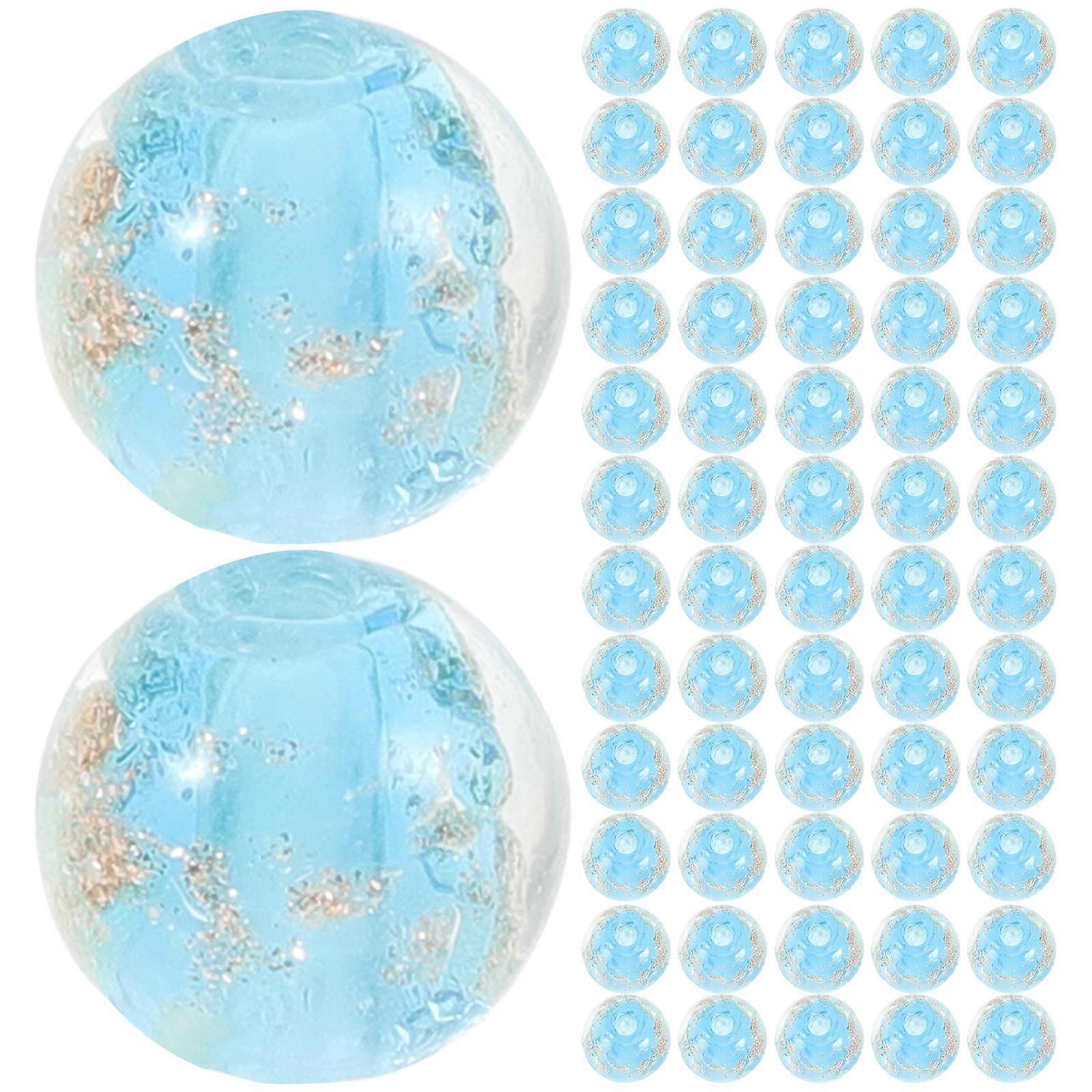 Beads Loose Beads For Jewelry Making Sky-Blue Round Simple Design 0.8x0.8cm 100Pcs