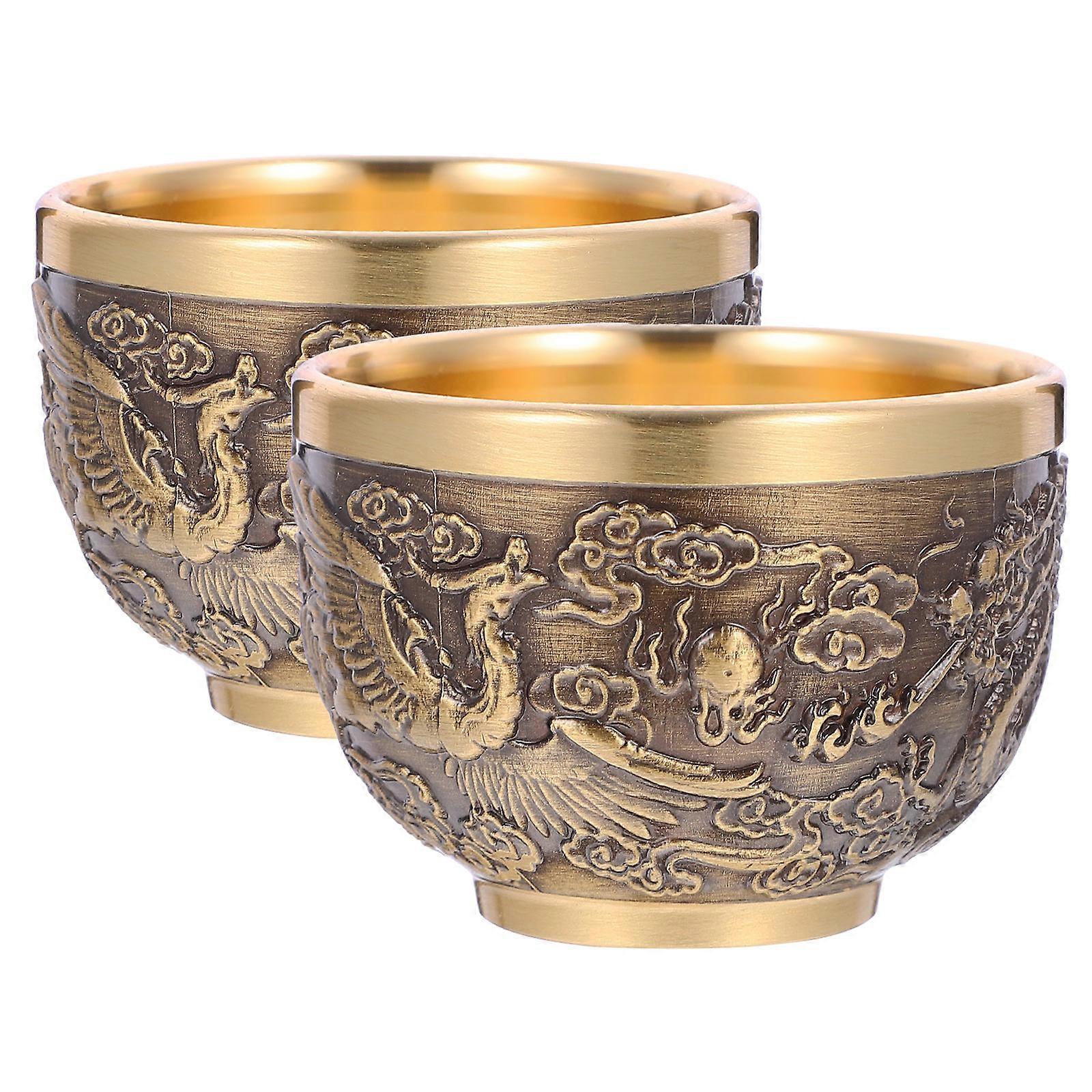 Copper Glasses Tea Drinking Mug Married Couples 2Pcs