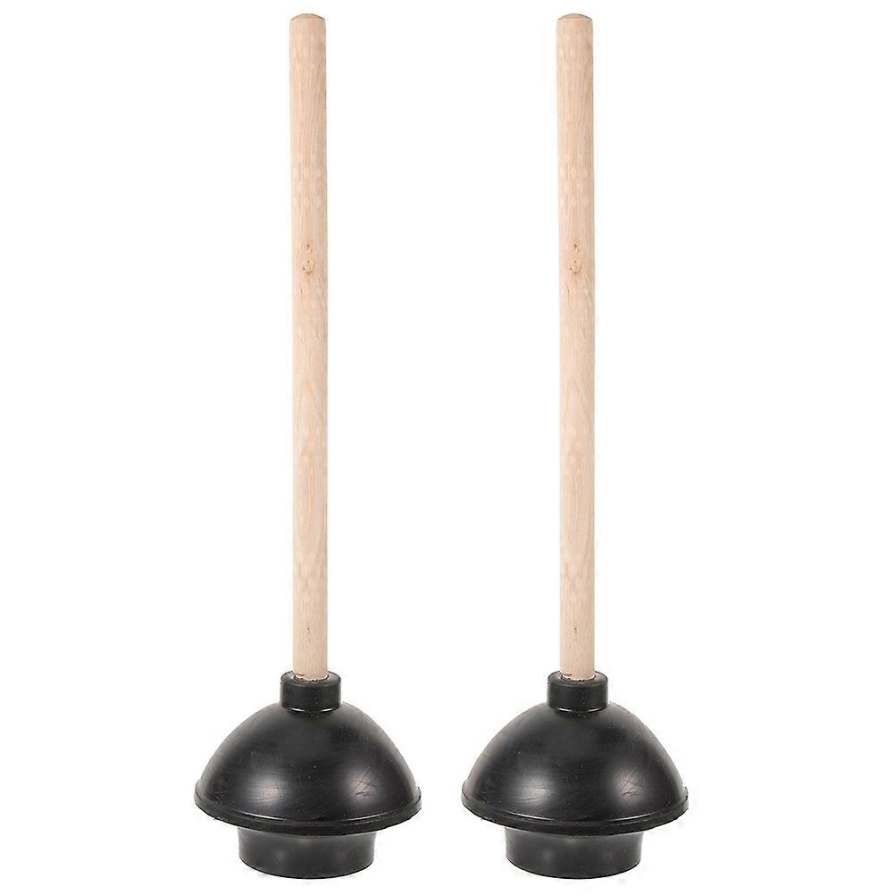 Household Bathroom Plunger Round Shape Simple Design Black Color 2Pcs