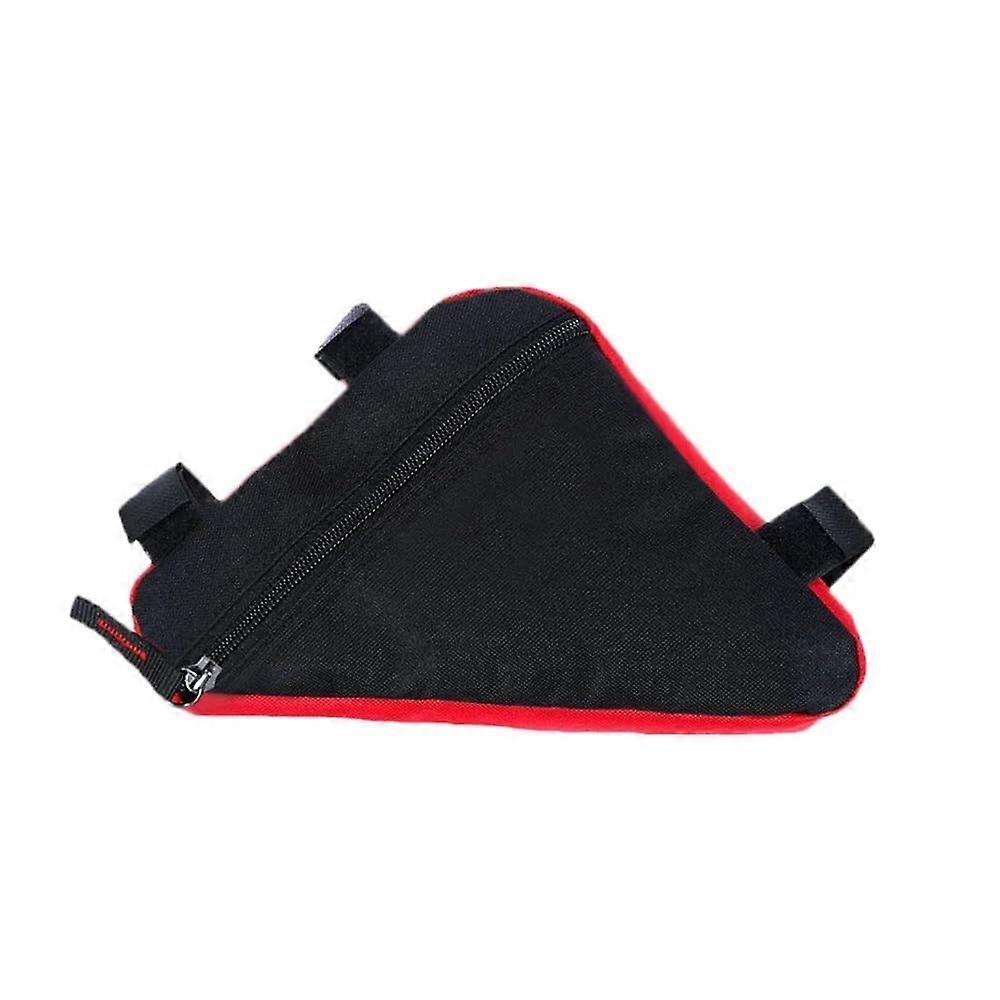 bicycle storage bag, saddlebag, front tube frame bag, waterproof, triangular bag, frame holder, bicycle accessories (red, 1 piece) 1 piece red