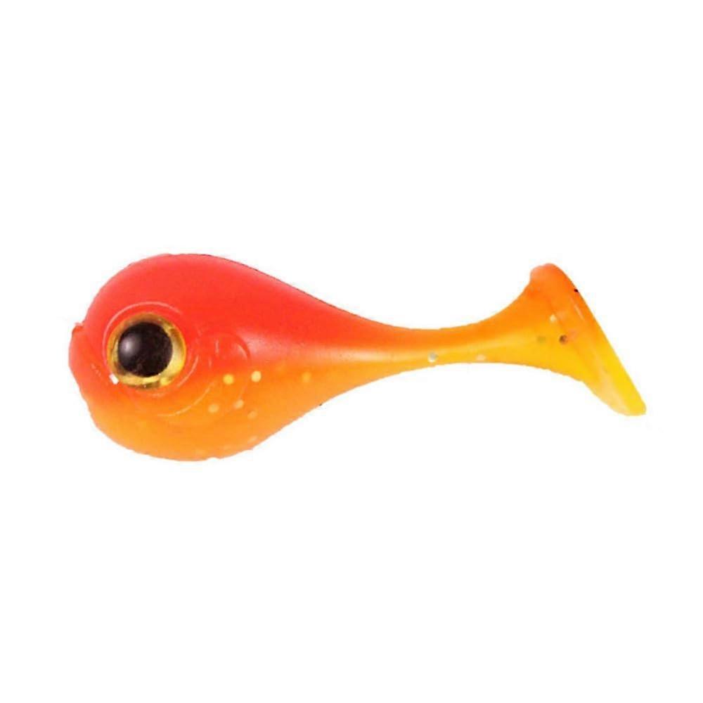Soft Artificial Fishing Lures with Realistic Swim Design for Zander, Orange Color, 10 Pieces, Durable Material, 3.5 Inch