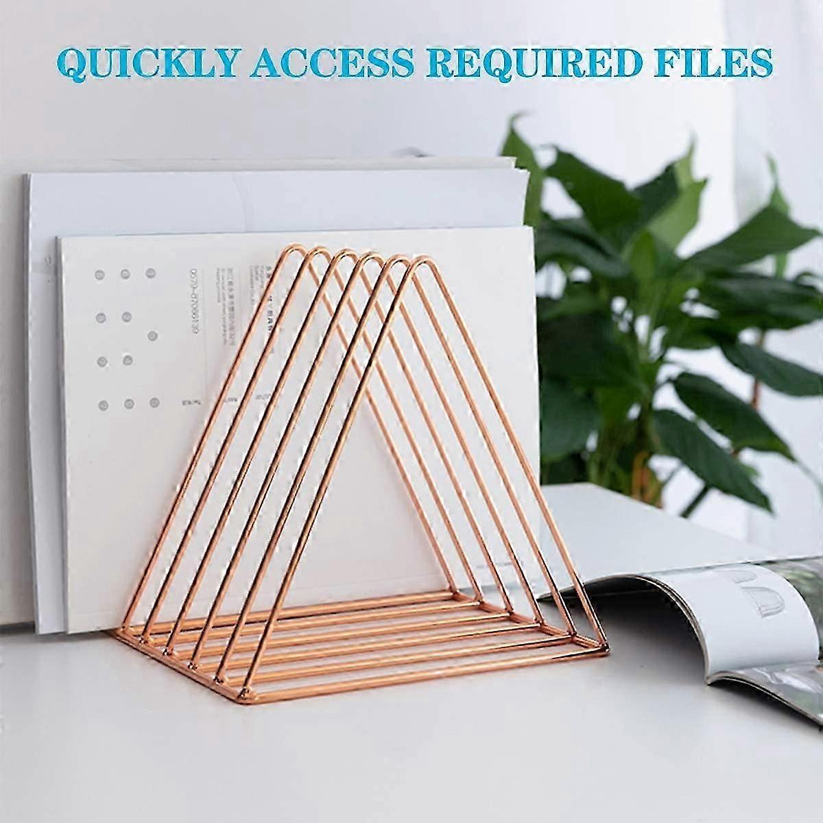 Triangle File Holder, Modern Desk Organizer, 2 Pcs Magazine File Holder, Desktop File Sorter Or