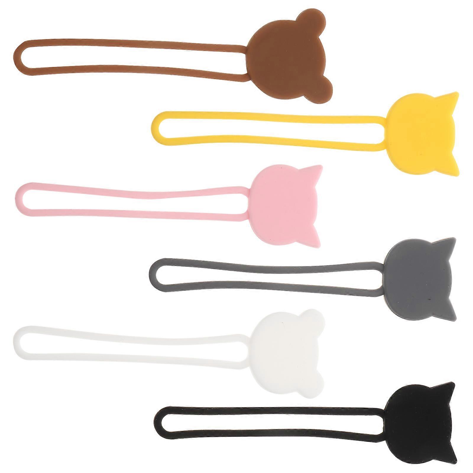 Cute Animal Cord Holder Cable Management Desktop Accessories 12Pcs Silicone