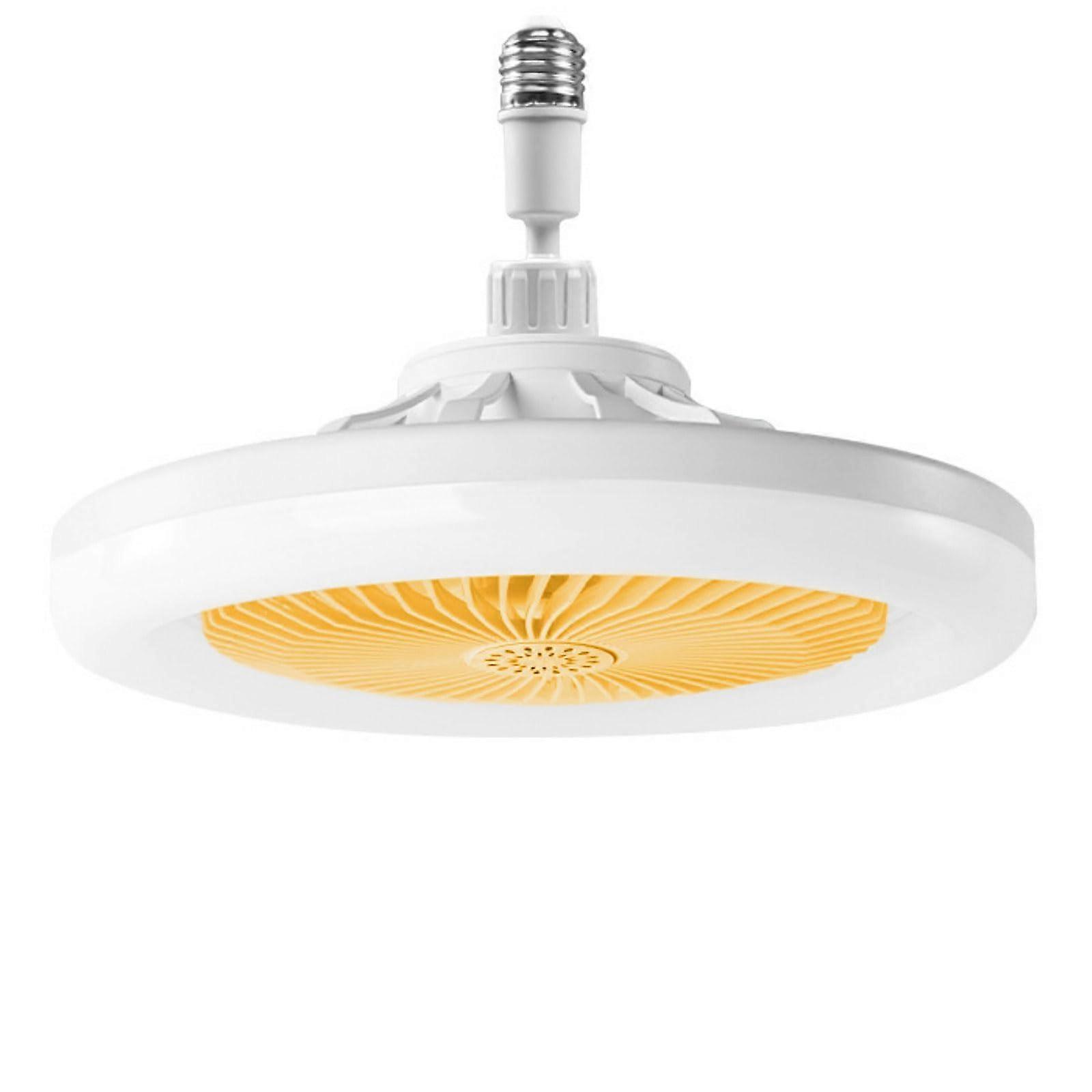 Ceiling Fan with Remote Control E27 Dimmable LED Ceiling Light Yellow
