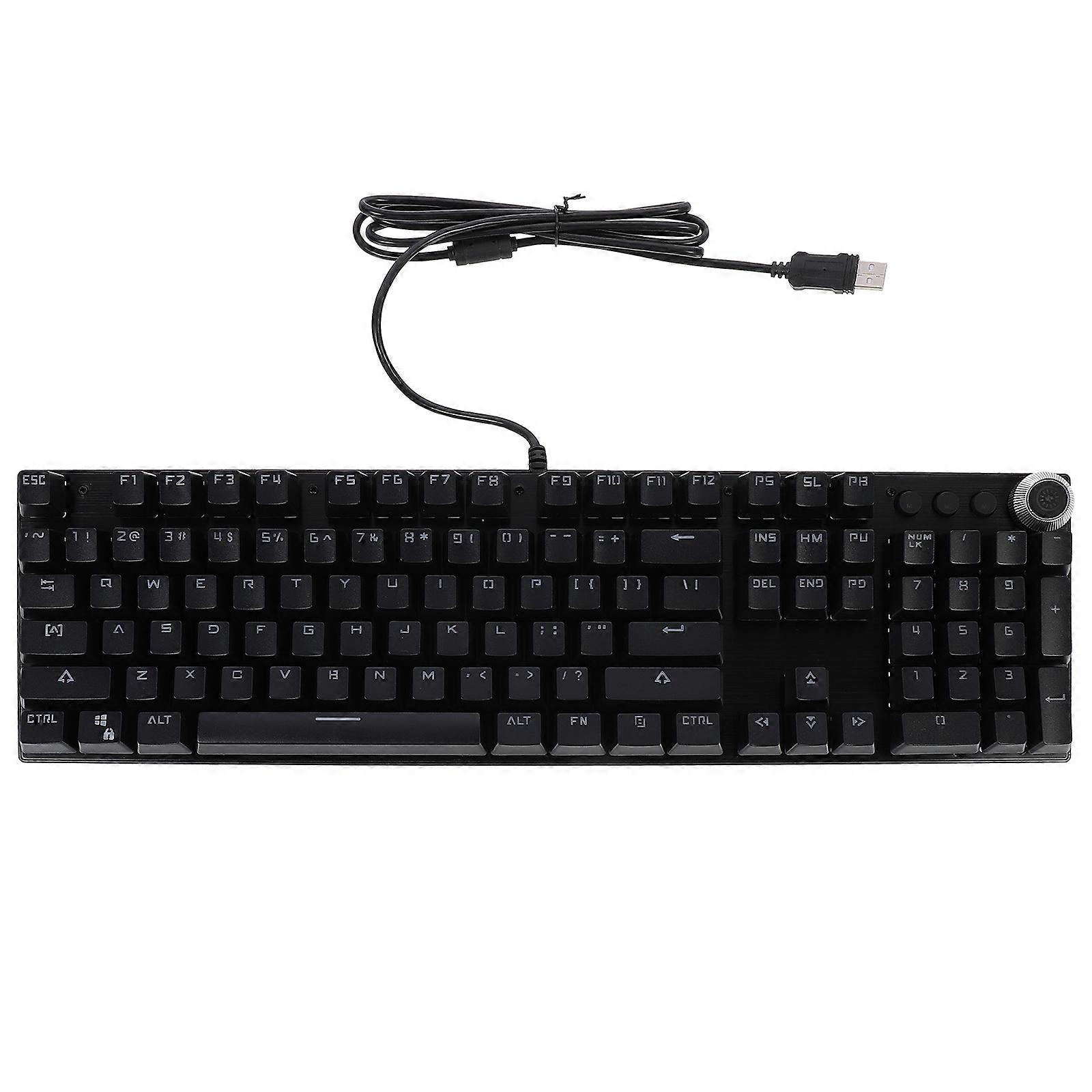 Lighted Keyboard Mechanical Gaming Ergonomic 104 Keys Black For Gamers Business 1Pcs