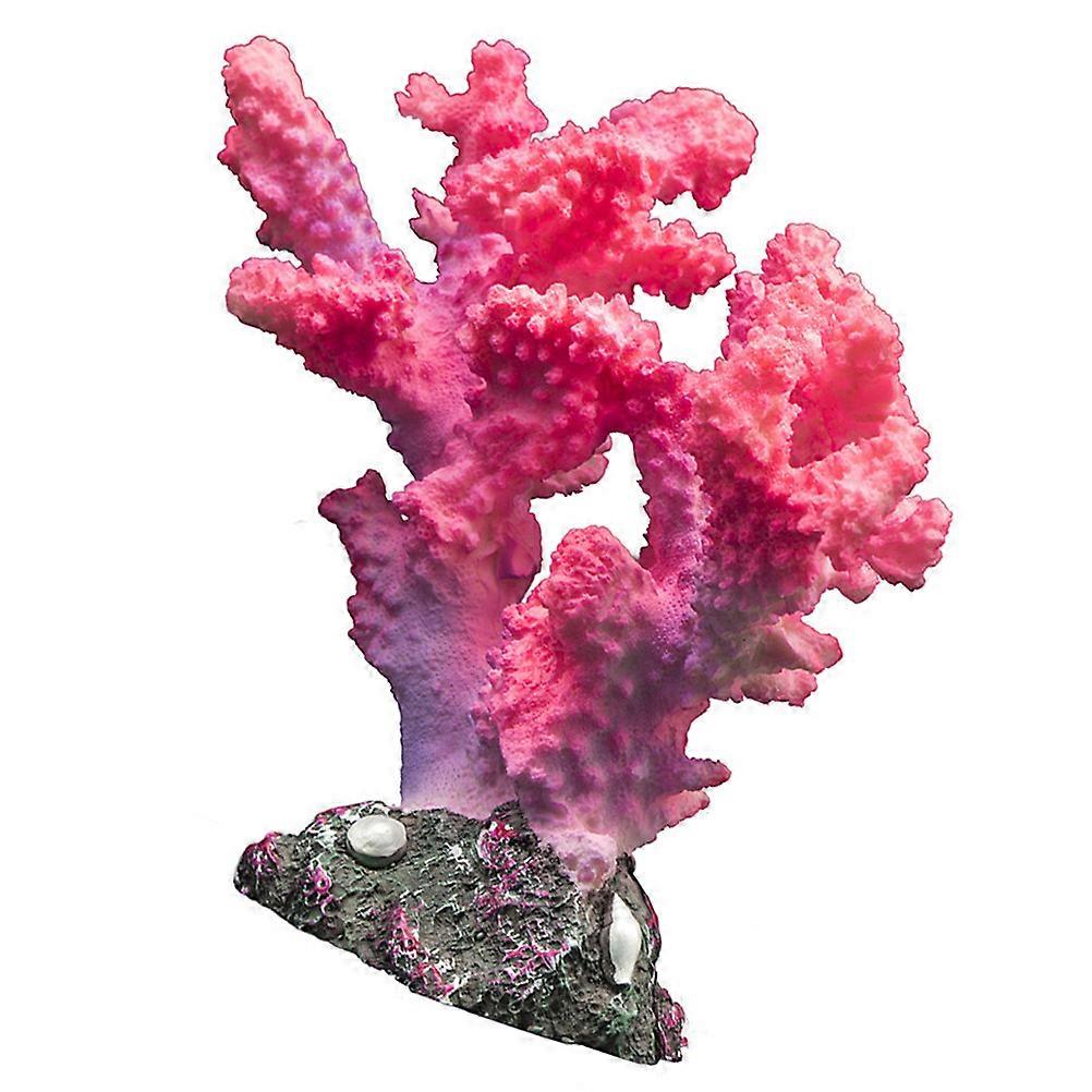 Fish Decorations For Tank Resin Tree Micro Landscape Adornment Aquarium Decoration Rosy 16X15.6CM 1Pc