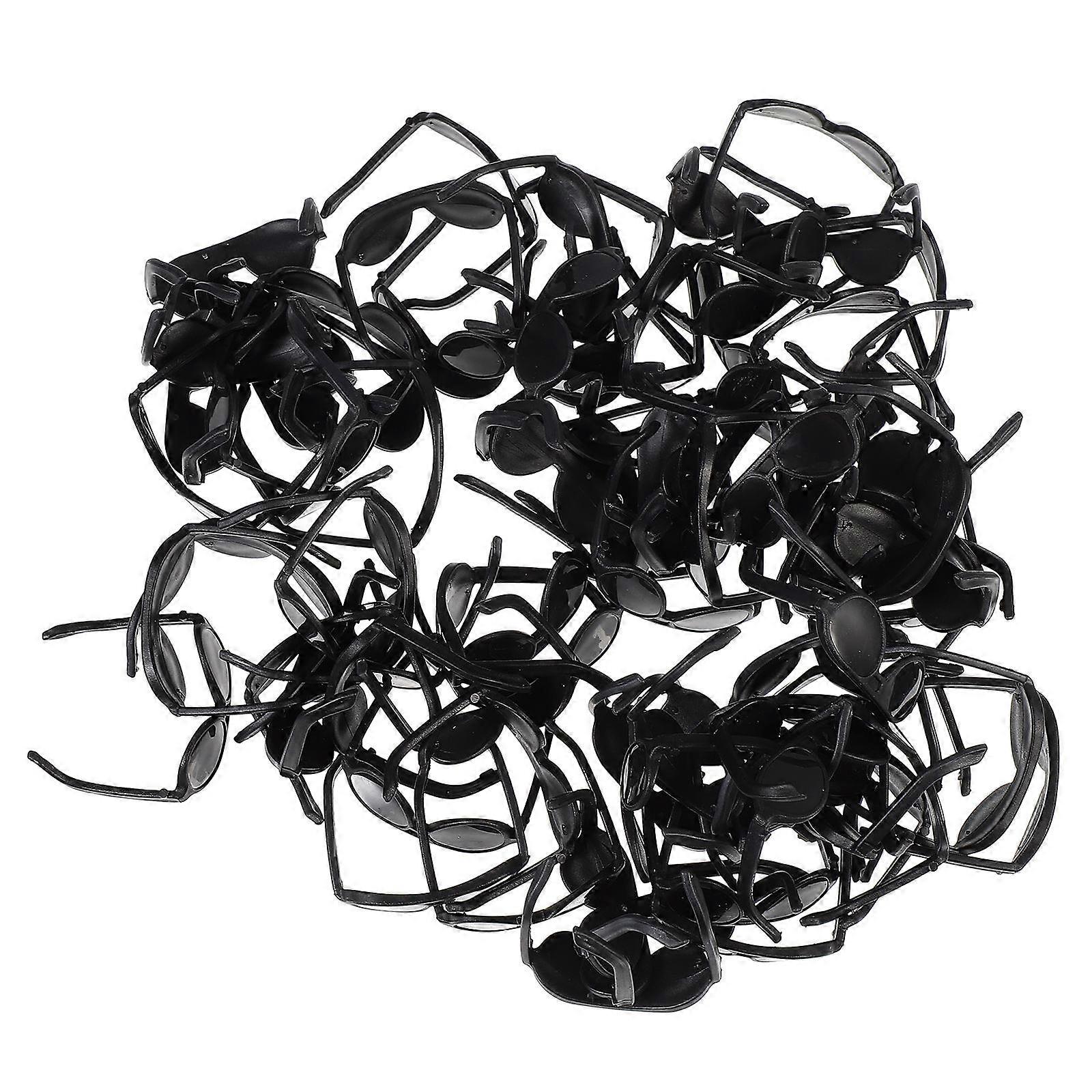 Mini Sunglasses Craft Mini Sunglasses Doll Diy Decoration Accessories Kids Play House Toys Black 3.00X2.60X1.00CM Kids 80Pcs