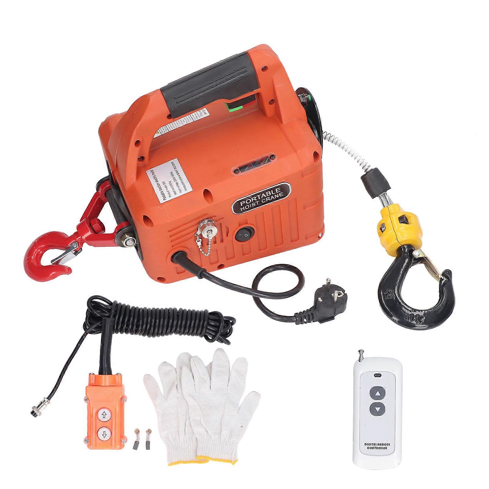Portable Electric Hoist with Remote Control, 500kg Capacity, 7.6m Max Lifting Height, 1500W, 220V EU Plug